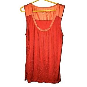 New York & Company Tank Top Sleeveless Coral Blouse Sleeveless M